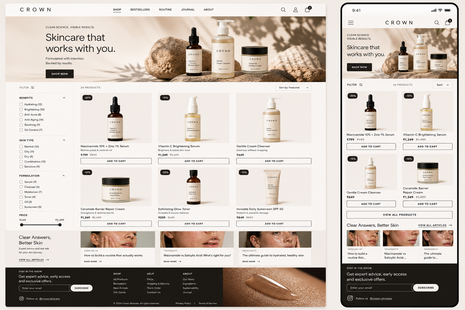 Crown storefront built by appwharf commerce